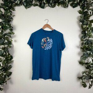 Hylete Athletic Graphic Short Sleeve Loose Shirt Blue Women’s Size S